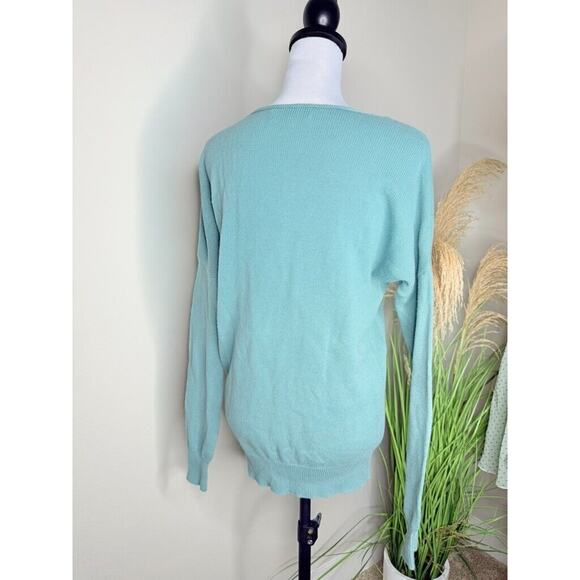 American Apparel Womens V Neck Knit Pullover Sweater 100 Cotton Small Preppy - Picture 3 of 8